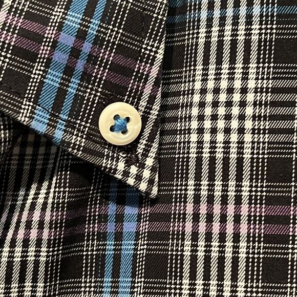 Peter Millar Crown Sport Purple & Blue Plaid Button Down Shirt Men’s Size Small - Picture 6 of 10